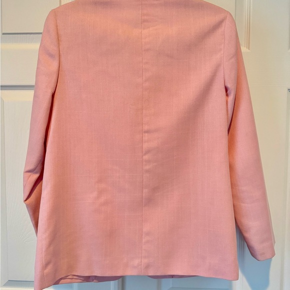 Vintage 70s Pink Linen Blazer and Skirt Set - Retro Power Suit  ILGWU Union Made - Picture 6 of 10